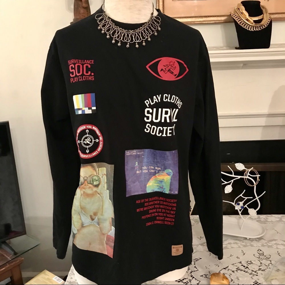 Play Cloths black long sleeve tee-shirt. Size S